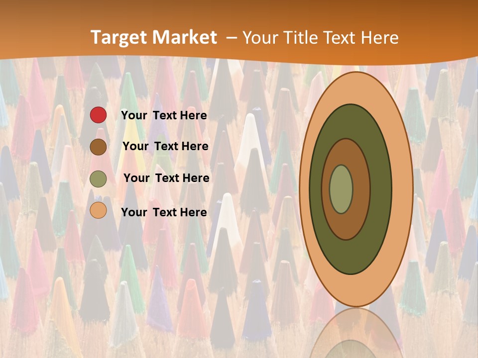 A Group Of Colored Pencils With A Brown Background PowerPoint Template