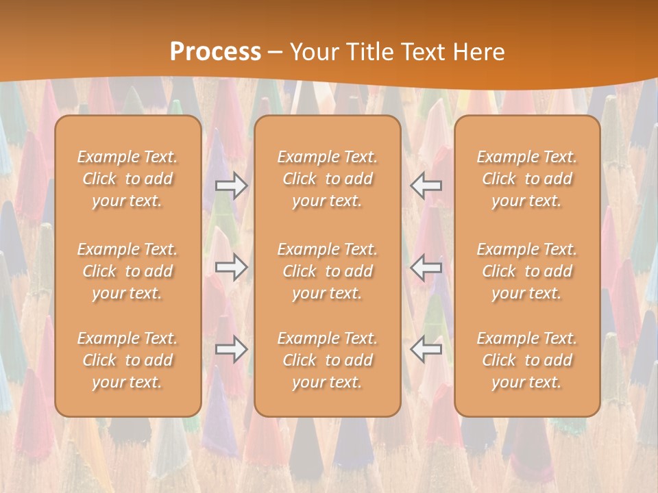 A Group Of Colored Pencils With A Brown Background PowerPoint Template