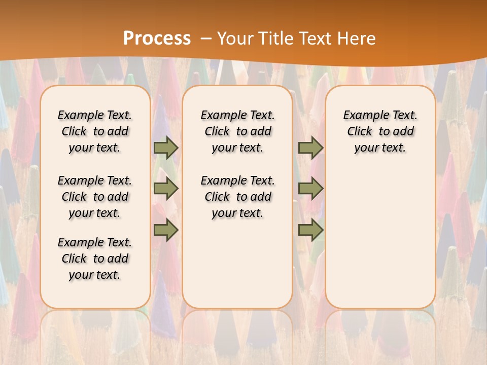 A Group Of Colored Pencils With A Brown Background PowerPoint Template