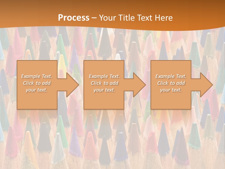 A Group Of Colored Pencils With A Brown Background PowerPoint Template