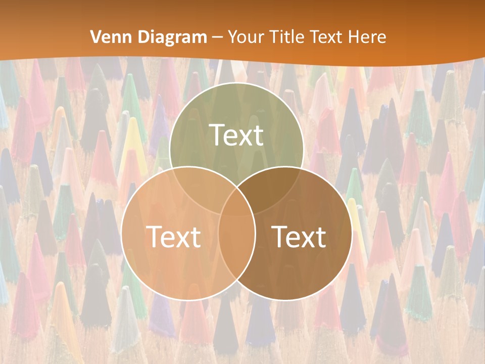 A Group Of Colored Pencils With A Brown Background PowerPoint Template