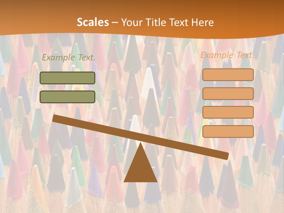 A Group Of Colored Pencils With A Brown Background PowerPoint Template