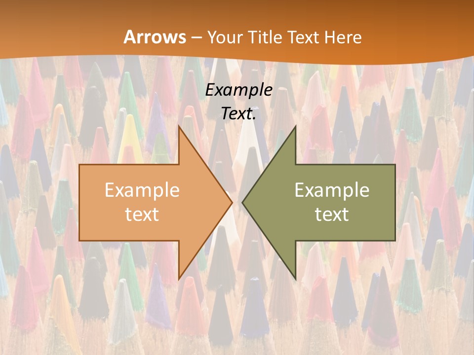 A Group Of Colored Pencils With A Brown Background PowerPoint Template