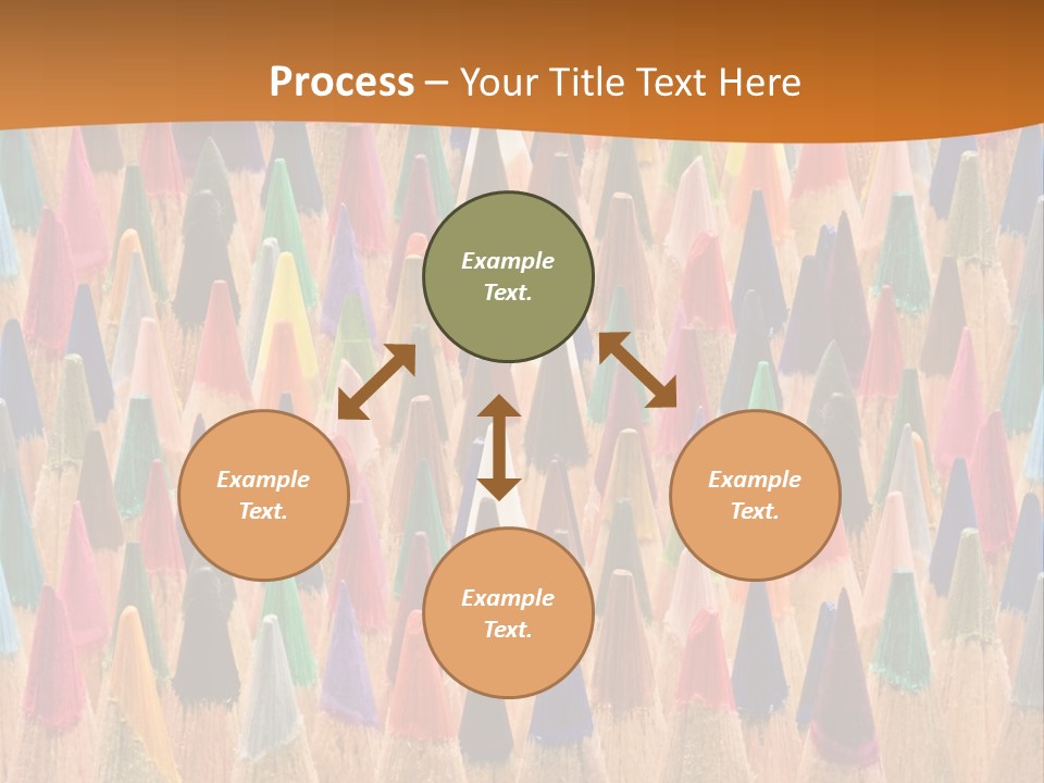 A Group Of Colored Pencils With A Brown Background PowerPoint Template