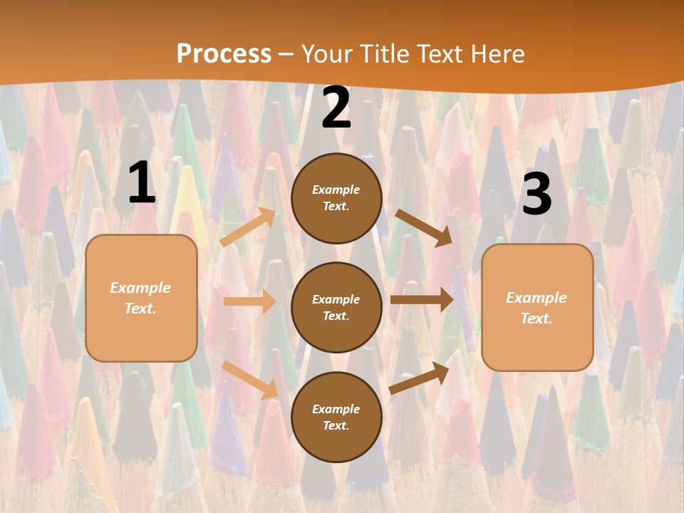 A Group Of Colored Pencils With A Brown Background PowerPoint Template