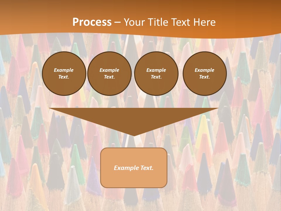 A Group Of Colored Pencils With A Brown Background PowerPoint Template