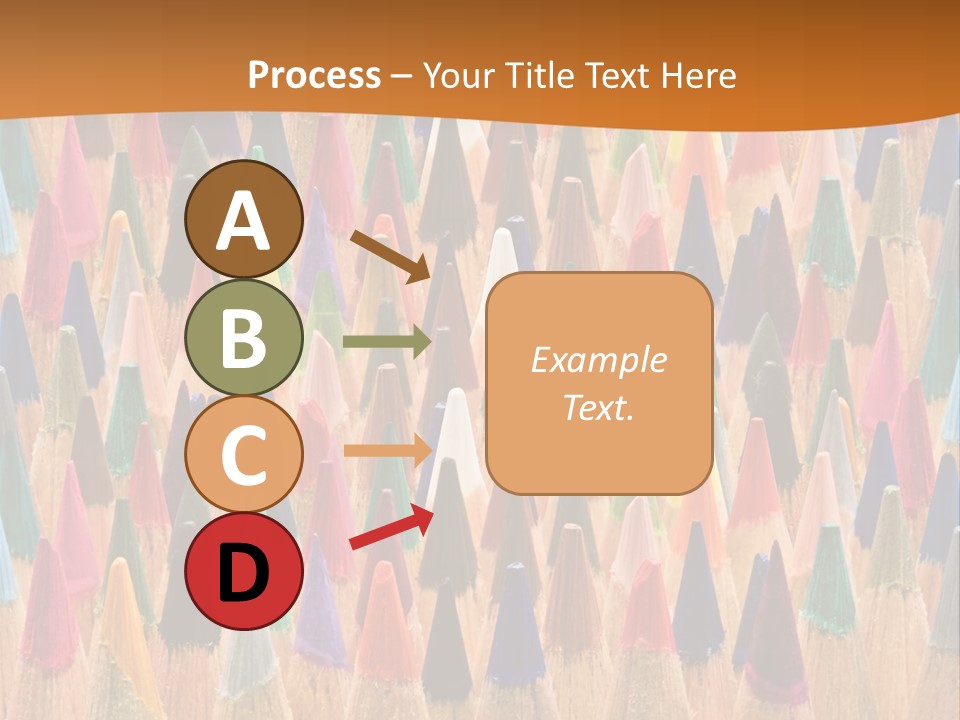 A Group Of Colored Pencils With A Brown Background PowerPoint Template