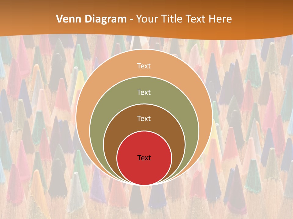 A Group Of Colored Pencils With A Brown Background PowerPoint Template