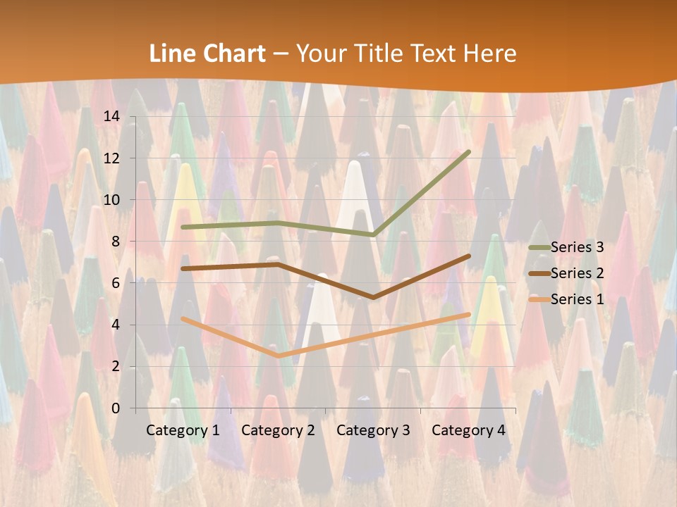 A Group Of Colored Pencils With A Brown Background PowerPoint Template