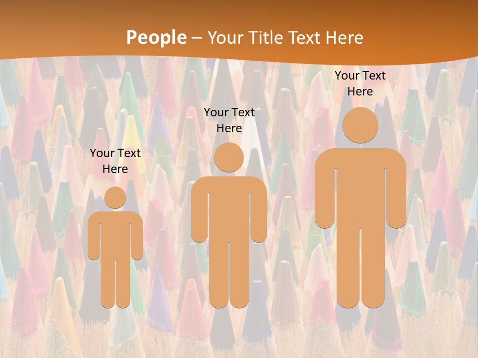 A Group Of Colored Pencils With A Brown Background PowerPoint Template