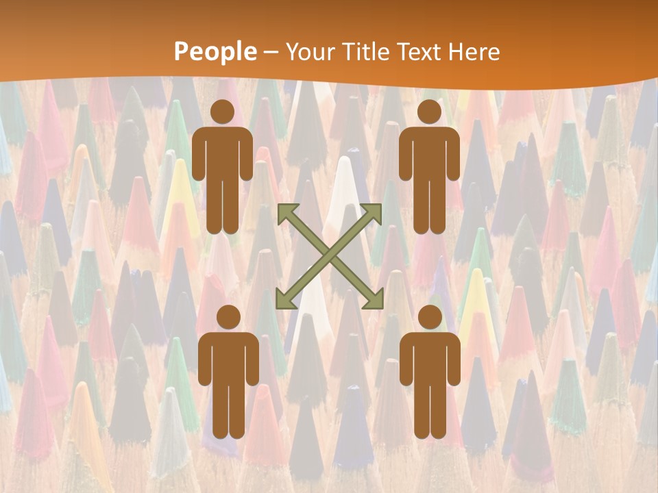 A Group Of Colored Pencils With A Brown Background PowerPoint Template
