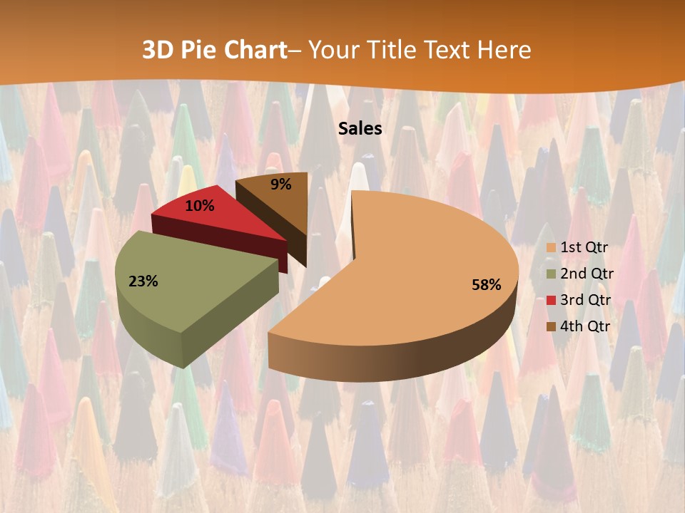 A Group Of Colored Pencils With A Brown Background PowerPoint Template
