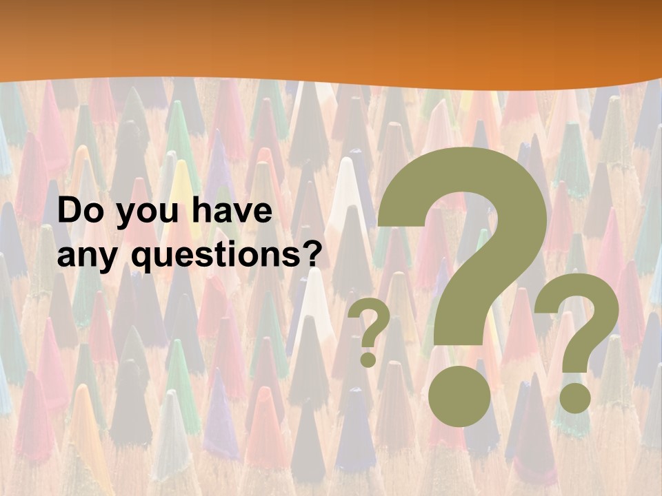 A Group Of Colored Pencils With A Brown Background PowerPoint Template