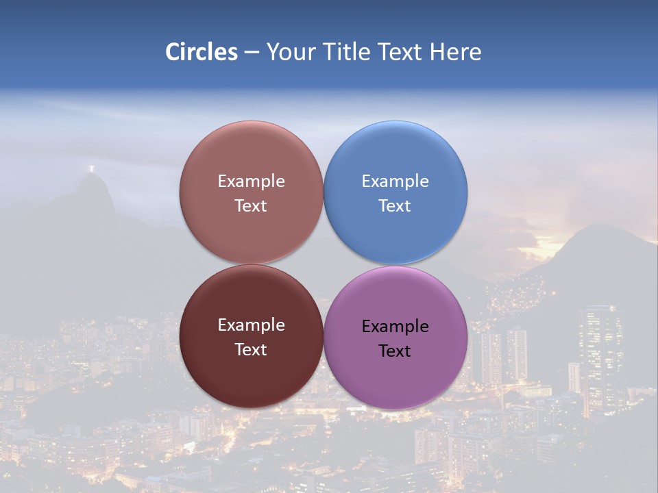 A Picture Of A City At Night With A Mountain In The Background PowerPoint Template