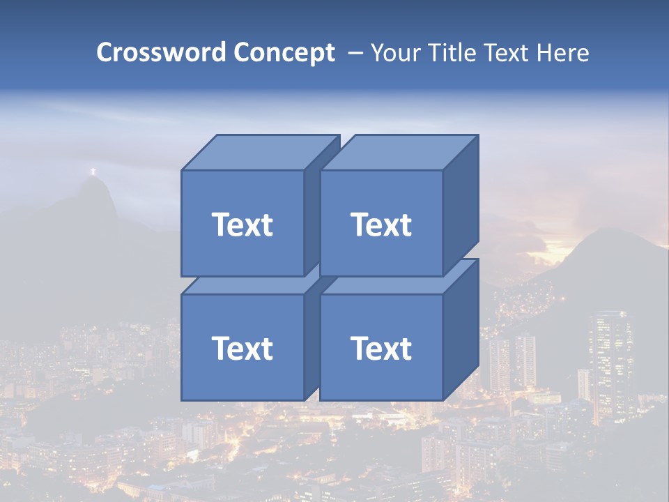 A Picture Of A City At Night With A Mountain In The Background PowerPoint Template