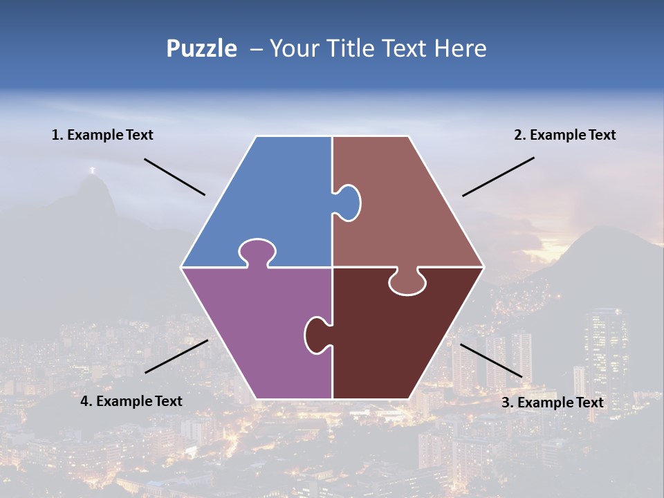 A Picture Of A City At Night With A Mountain In The Background PowerPoint Template