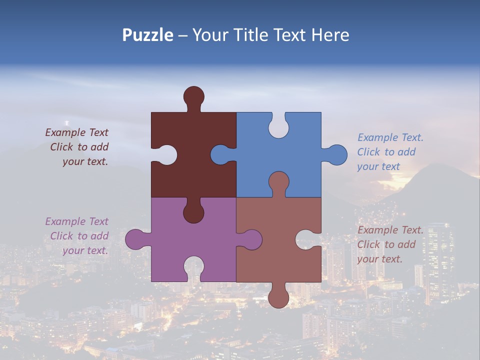 A Picture Of A City At Night With A Mountain In The Background PowerPoint Template