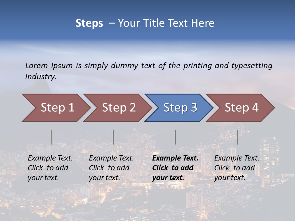 A Picture Of A City At Night With A Mountain In The Background PowerPoint Template