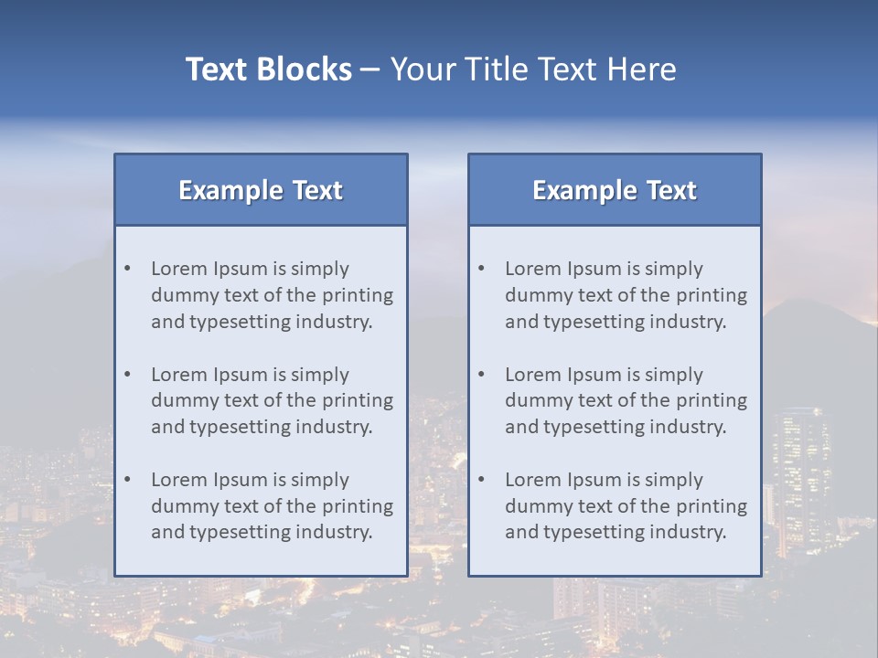 A Picture Of A City At Night With A Mountain In The Background PowerPoint Template