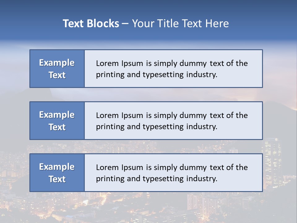 A Picture Of A City At Night With A Mountain In The Background PowerPoint Template