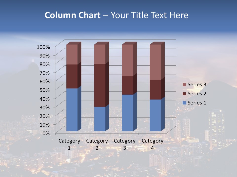 A Picture Of A City At Night With A Mountain In The Background PowerPoint Template