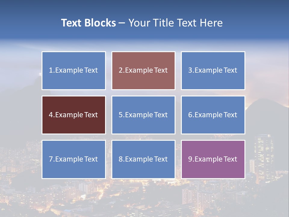 A Picture Of A City At Night With A Mountain In The Background PowerPoint Template