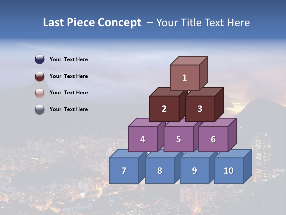 A Picture Of A City At Night With A Mountain In The Background PowerPoint Template