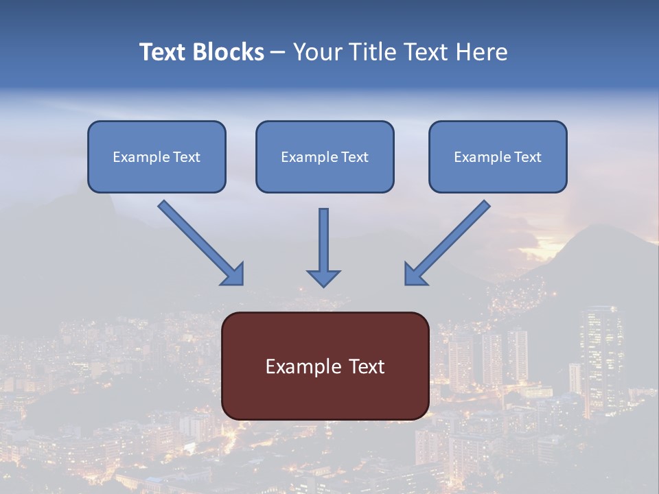 A Picture Of A City At Night With A Mountain In The Background PowerPoint Template