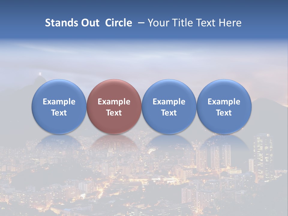 A Picture Of A City At Night With A Mountain In The Background PowerPoint Template