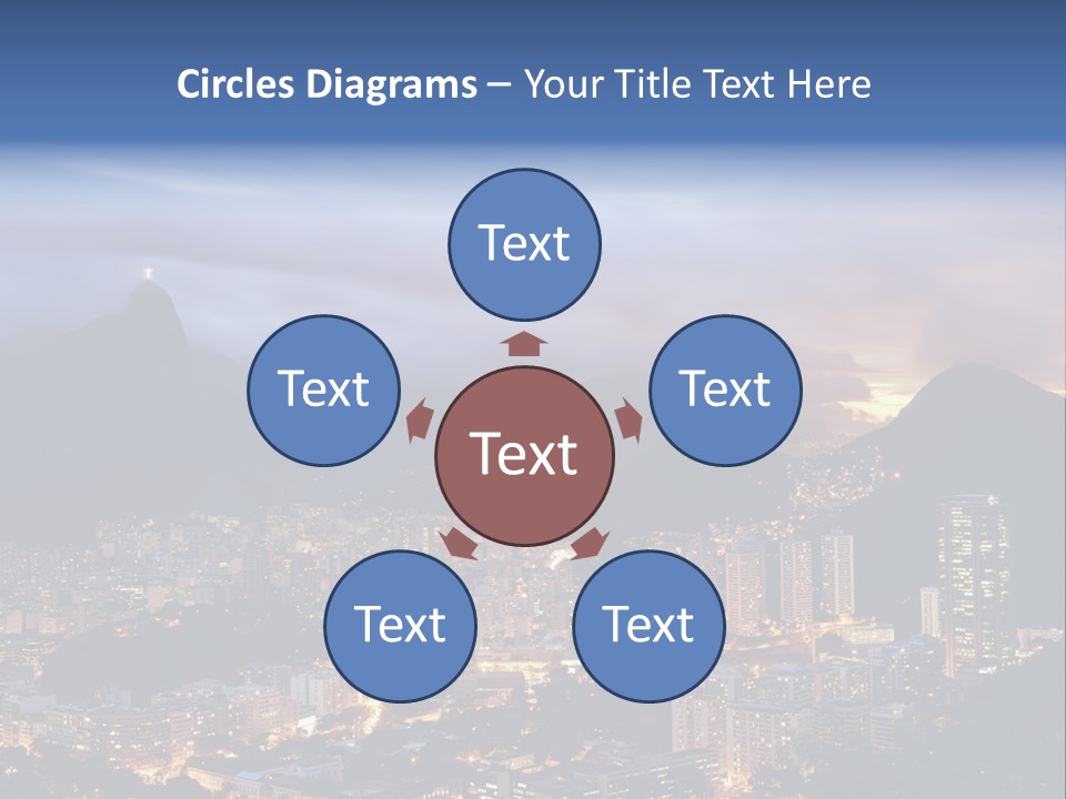 A Picture Of A City At Night With A Mountain In The Background PowerPoint Template