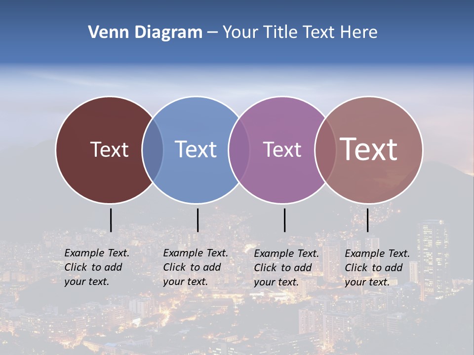 A Picture Of A City At Night With A Mountain In The Background PowerPoint Template