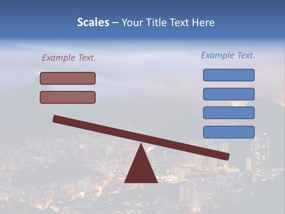 A Picture Of A City At Night With A Mountain In The Background PowerPoint Template