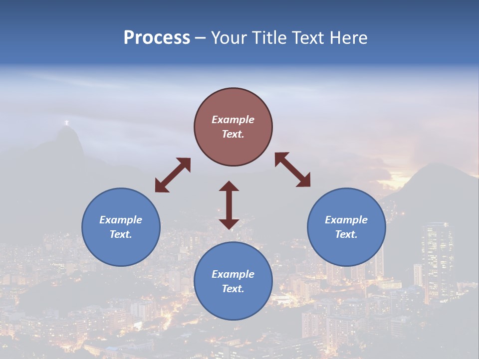 A Picture Of A City At Night With A Mountain In The Background PowerPoint Template