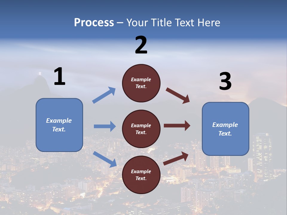 A Picture Of A City At Night With A Mountain In The Background PowerPoint Template