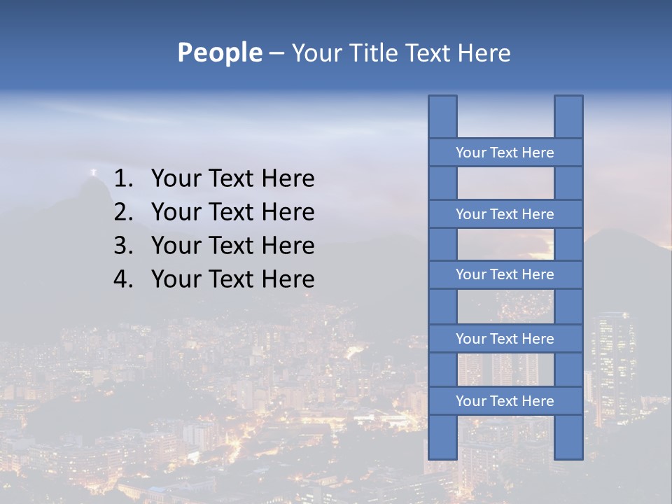 A Picture Of A City At Night With A Mountain In The Background PowerPoint Template