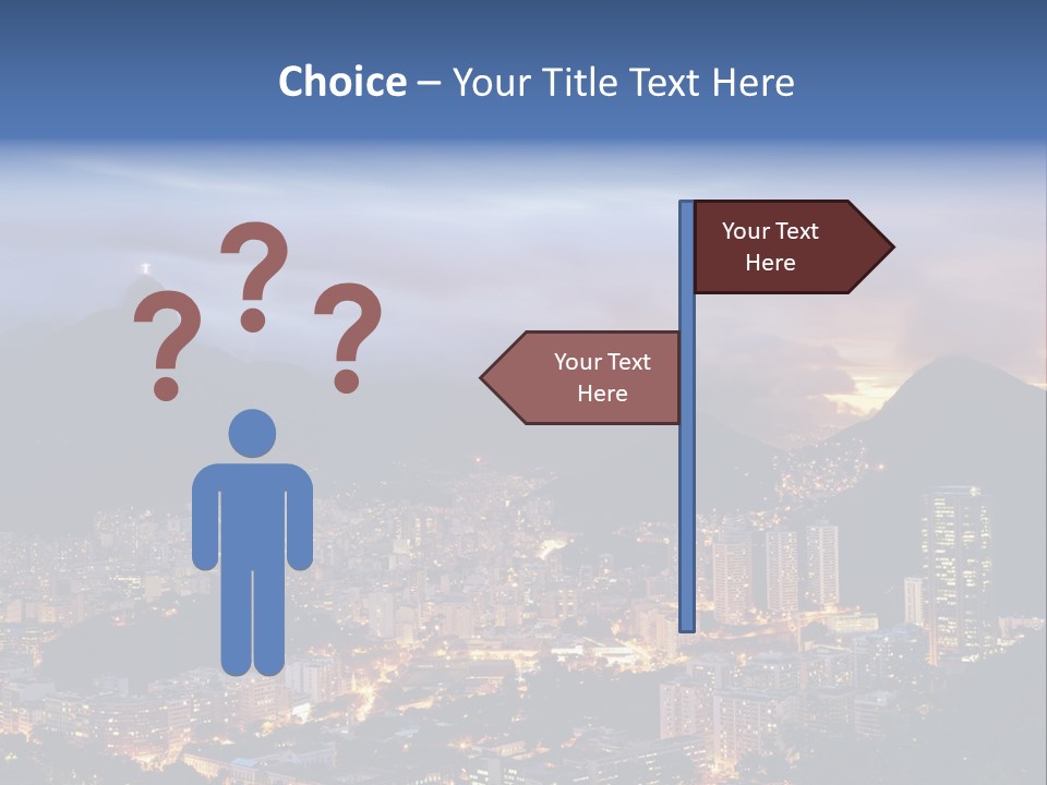 A Picture Of A City At Night With A Mountain In The Background PowerPoint Template