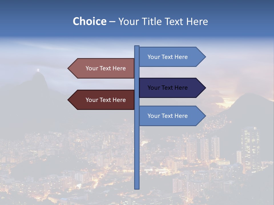 A Picture Of A City At Night With A Mountain In The Background PowerPoint Template