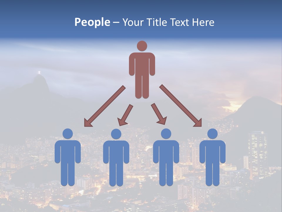 A Picture Of A City At Night With A Mountain In The Background PowerPoint Template