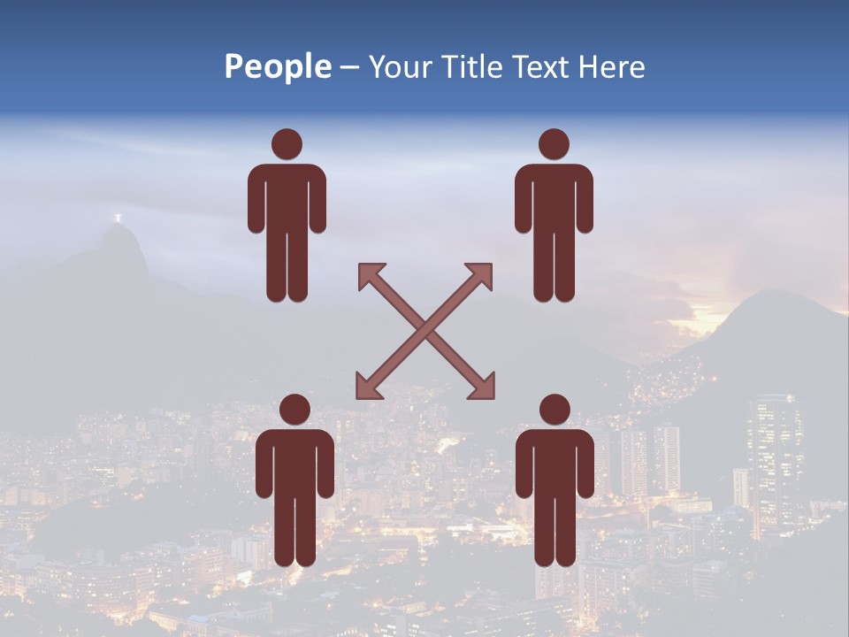 A Picture Of A City At Night With A Mountain In The Background PowerPoint Template