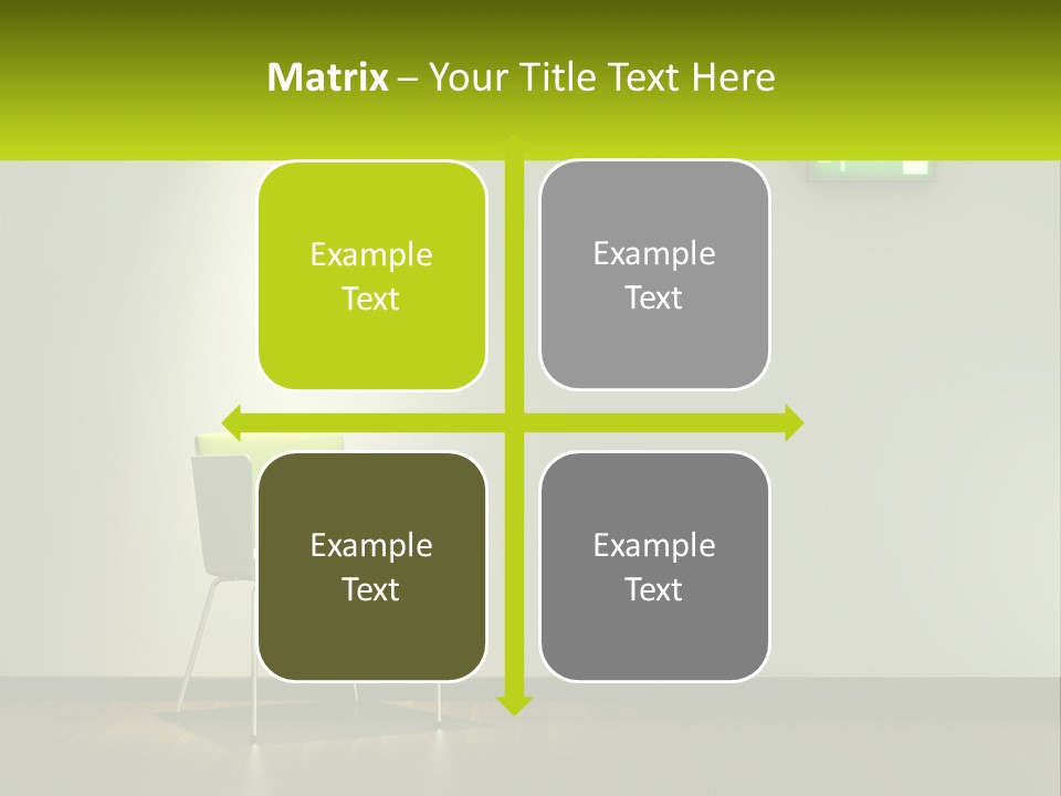 A Green Chair Sitting In Front Of A White Wall PowerPoint Template