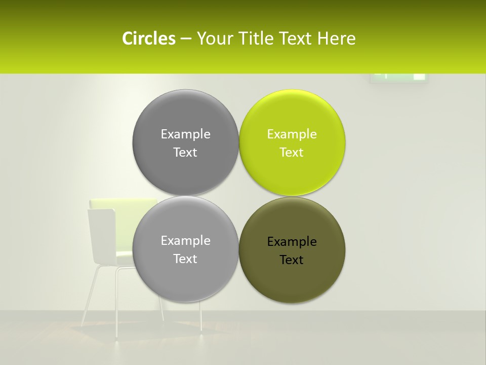 A Green Chair Sitting In Front Of A White Wall PowerPoint Template