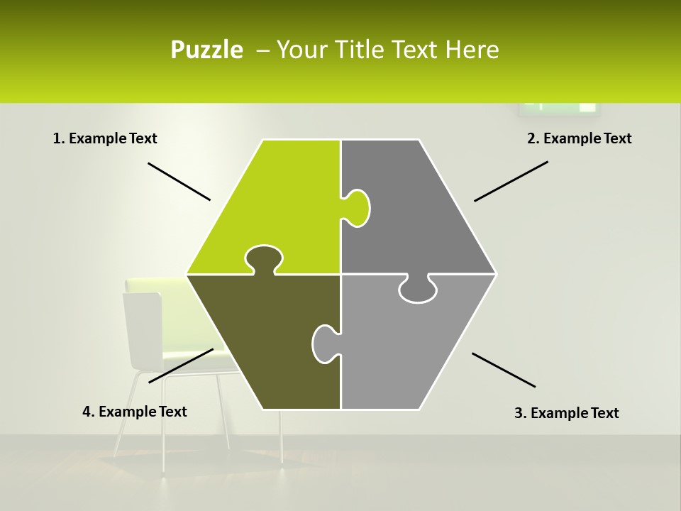 A Green Chair Sitting In Front Of A White Wall PowerPoint Template