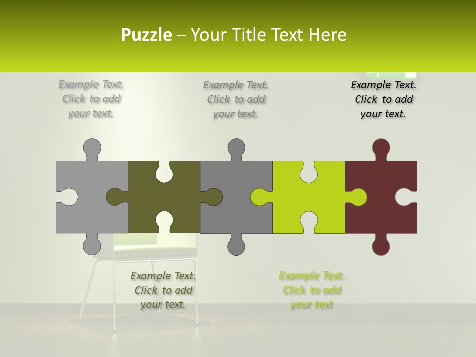 A Green Chair Sitting In Front Of A White Wall PowerPoint Template