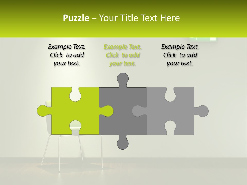 A Green Chair Sitting In Front Of A White Wall PowerPoint Template