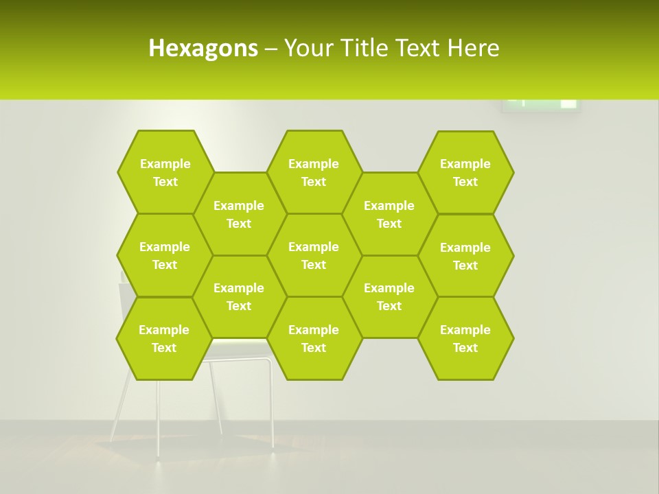 A Green Chair Sitting In Front Of A White Wall PowerPoint Template