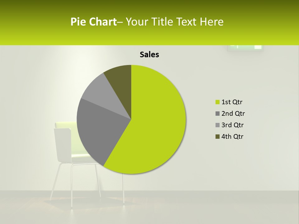 A Green Chair Sitting In Front Of A White Wall PowerPoint Template