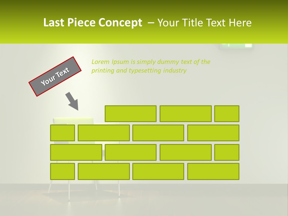 A Green Chair Sitting In Front Of A White Wall PowerPoint Template