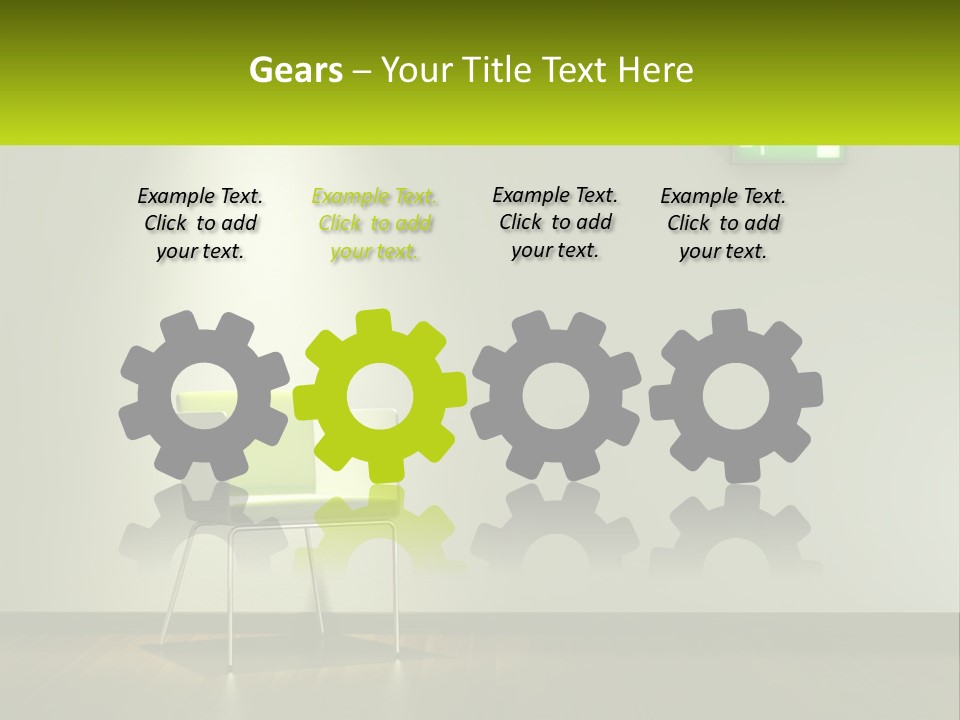 A Green Chair Sitting In Front Of A White Wall PowerPoint Template