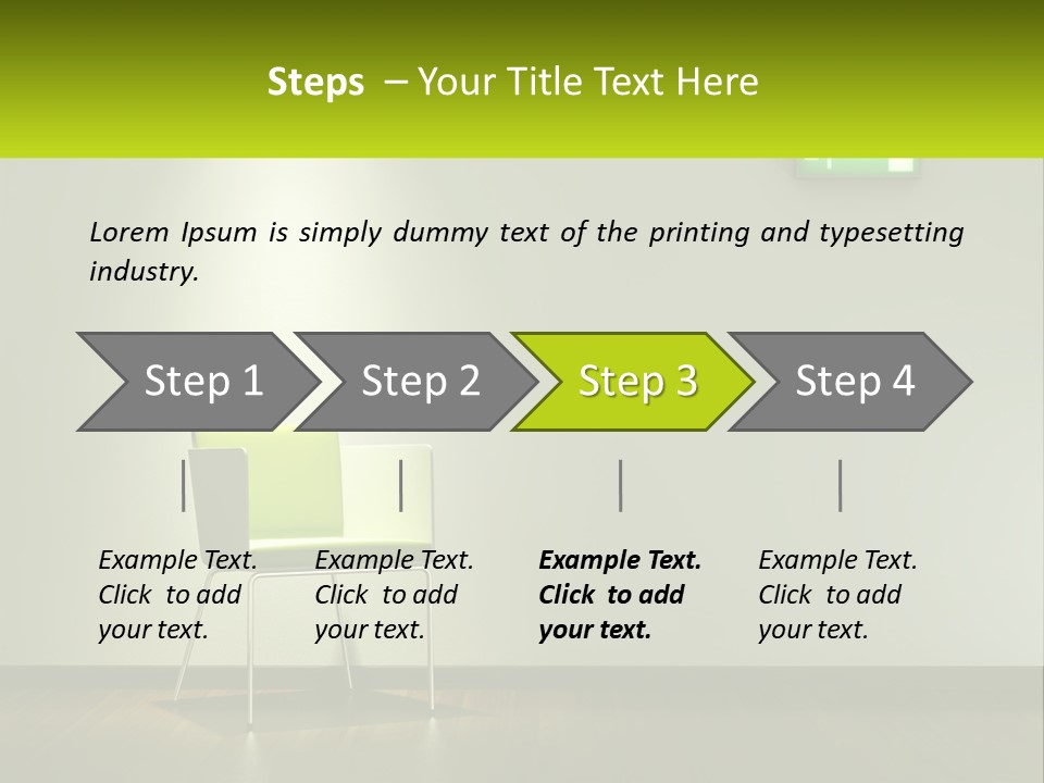 A Green Chair Sitting In Front Of A White Wall PowerPoint Template