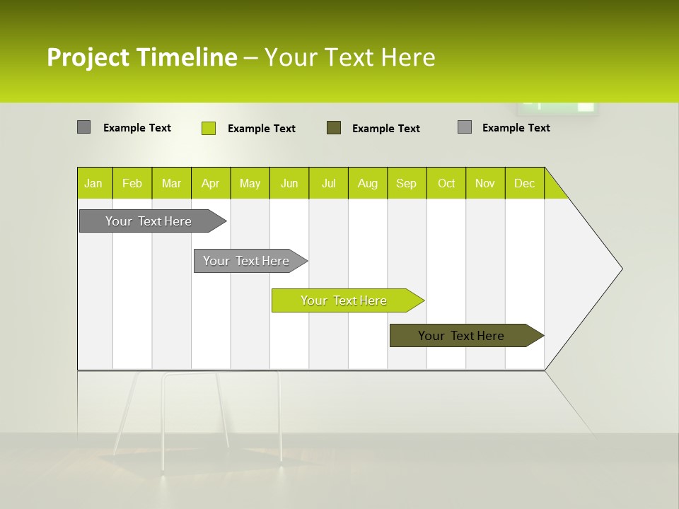 A Green Chair Sitting In Front Of A White Wall PowerPoint Template